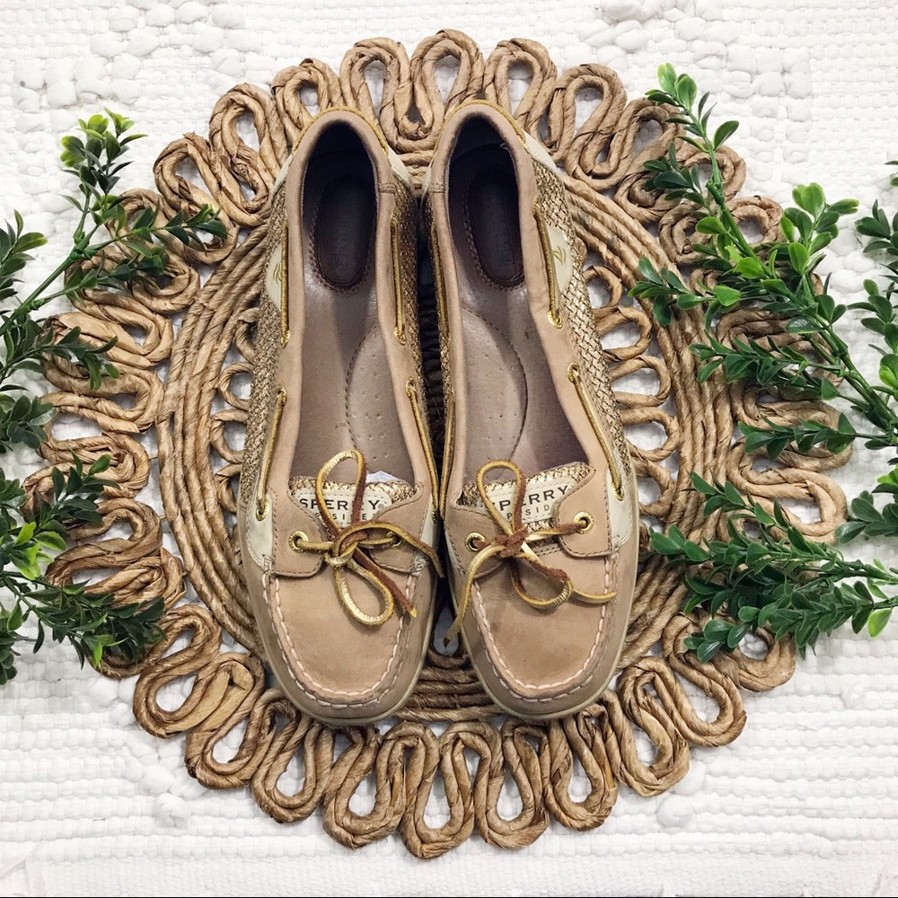 Sperry Top-Siders With Gold Sequin Detail